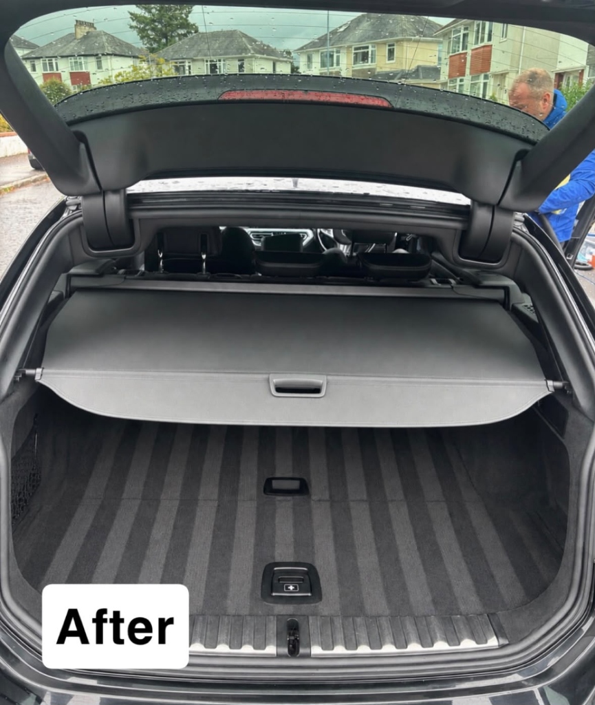 Platinum Valet After - Striped Vacuumed Boot Carpet & Showroom Finish